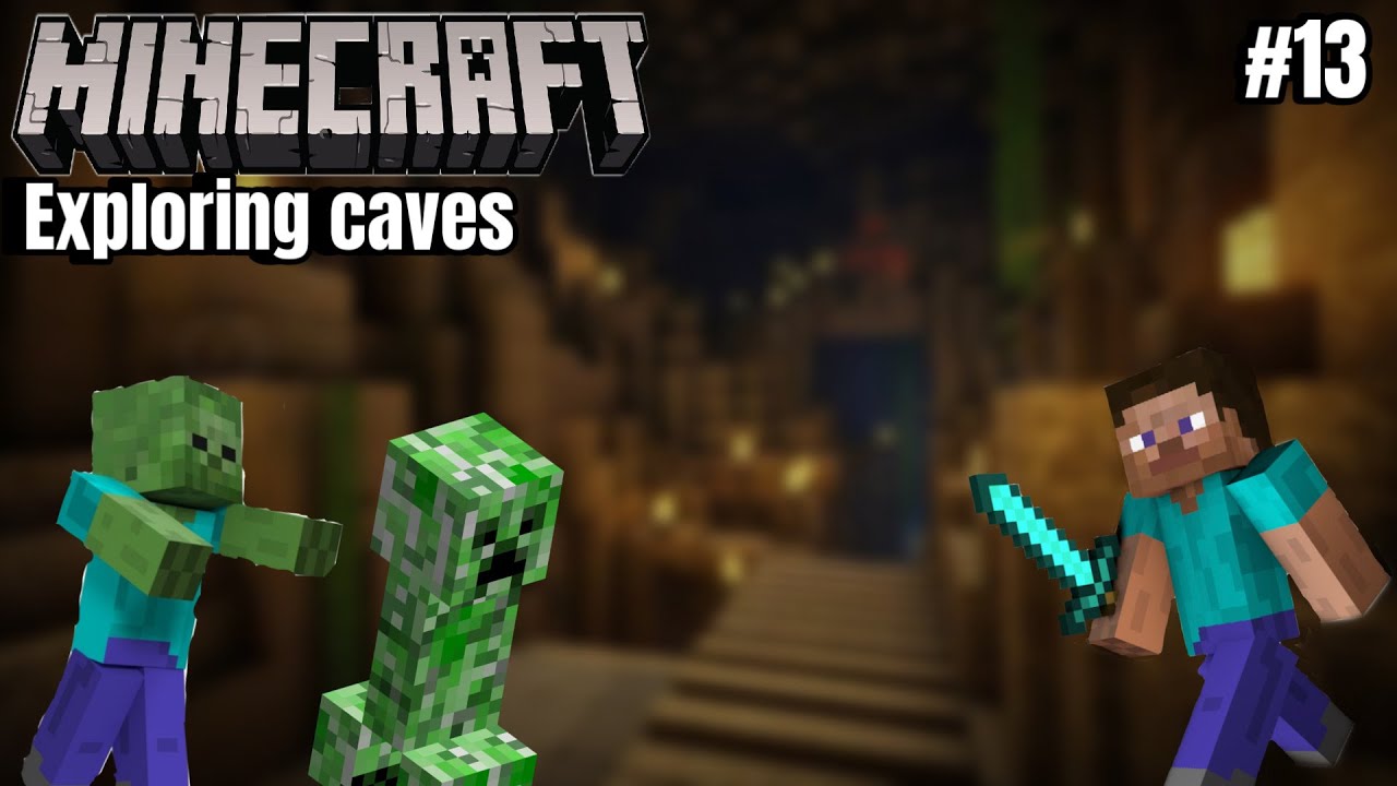 Exploring caves in minecraft - minecraft survival series part 13 - YouTube