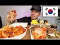 KOREAN FOOD MUKBANG | SPICY CHEESY TTEOK-BOKKI + BULGOGI + KIMBAP | STORY-TIME