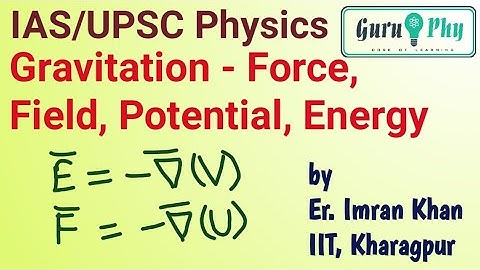 Gravitation, Force, Potential Energy, Field and Potential, IAS/UPSC Physics Optional Lecture-6.0