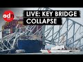 Live scene of baltimore bridge collapse