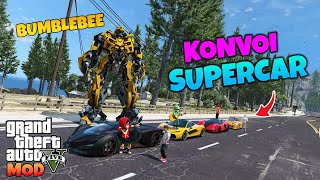 BOBOIBOY BLAZE API DAN CRYSTAL KONVOI MOBIL SUPERCAR DAN BERTEMU BUMBLEBEE - GTA 5 MOD BOBOIBOY screenshot 1