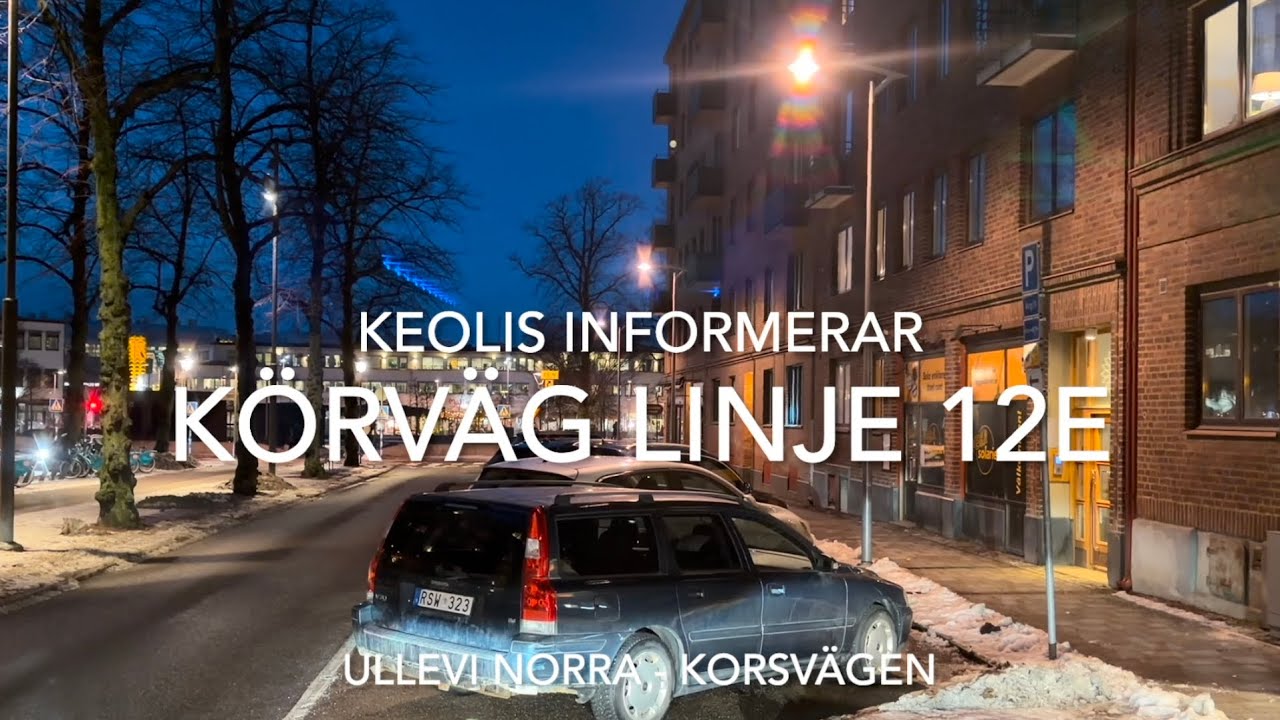 Körväg linje 12E Ullevi Norra - Korsvägen