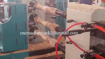 CNC wood turning lathe with rotary spindle carving for wooden baluster column
