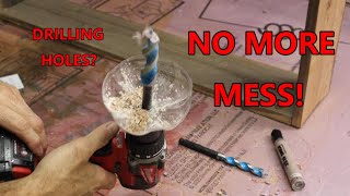 Drilling overhead holes with no mess! GREAT HACK