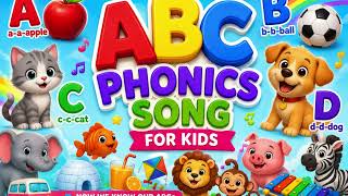ABC Songs - ABC Phonics Song for Kids | Learn Alphabet, Letter Sounds & Animals 🦁🍎