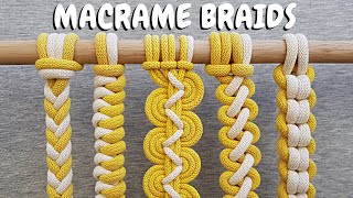 5 Tipos de TRENZAS de MACRAME (paso a paso) | 5 Types of Macrame Braids