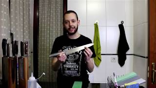 Cómo afilar un cuchillo de cocina Global de 24cm
