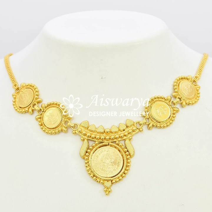 Kerala Traditional Kasu Necklace Collections | Gold Coated Necklace | Aiswarya Designer Jewellery