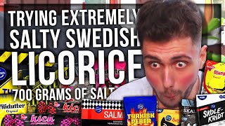 TRYING EXTREMELY SALTY SWEDISH LICORICE (700 GRAMS OF SALT)