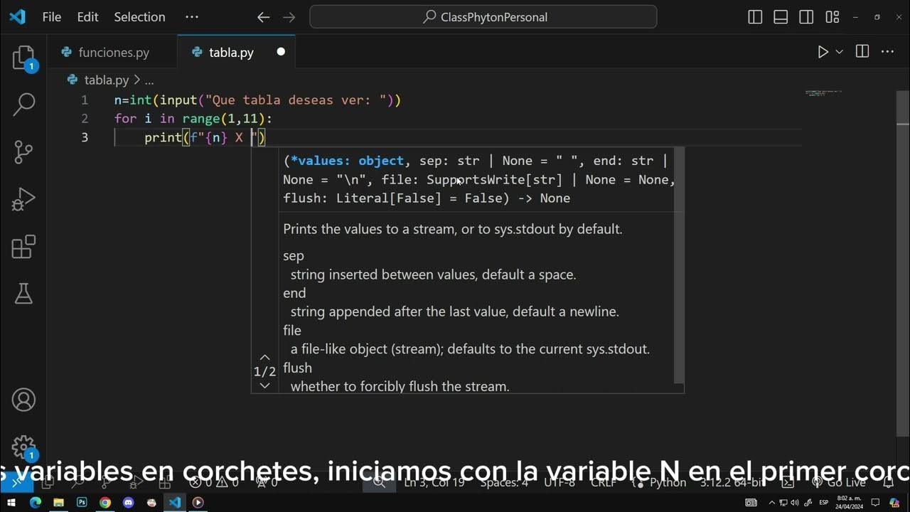 Ejemplo de ciclo for en python - YouTube