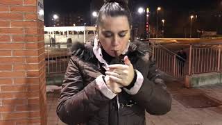 Girl Smoking Cigar Strongly