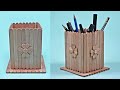 Ide Membuat Wadah Pensil Mudah Sekali Dari Stik Es Krim - Popsicle Stick  Craft Ideas