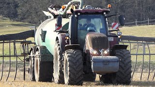 Valtra S394 in the field working hard laying slurry w/ Samson PG20 | Manure 2020 | DK Agriculture