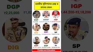 ভারতীয় পুলিশদের রেঙ্ক ও তাদের বেতন | #police #rank #salary #gk #shorts #viralshorts #upsc #success
