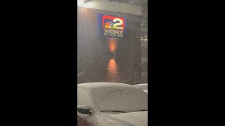 Thanksgiving snow: Downtown Buffalo at 12:02 a.m.