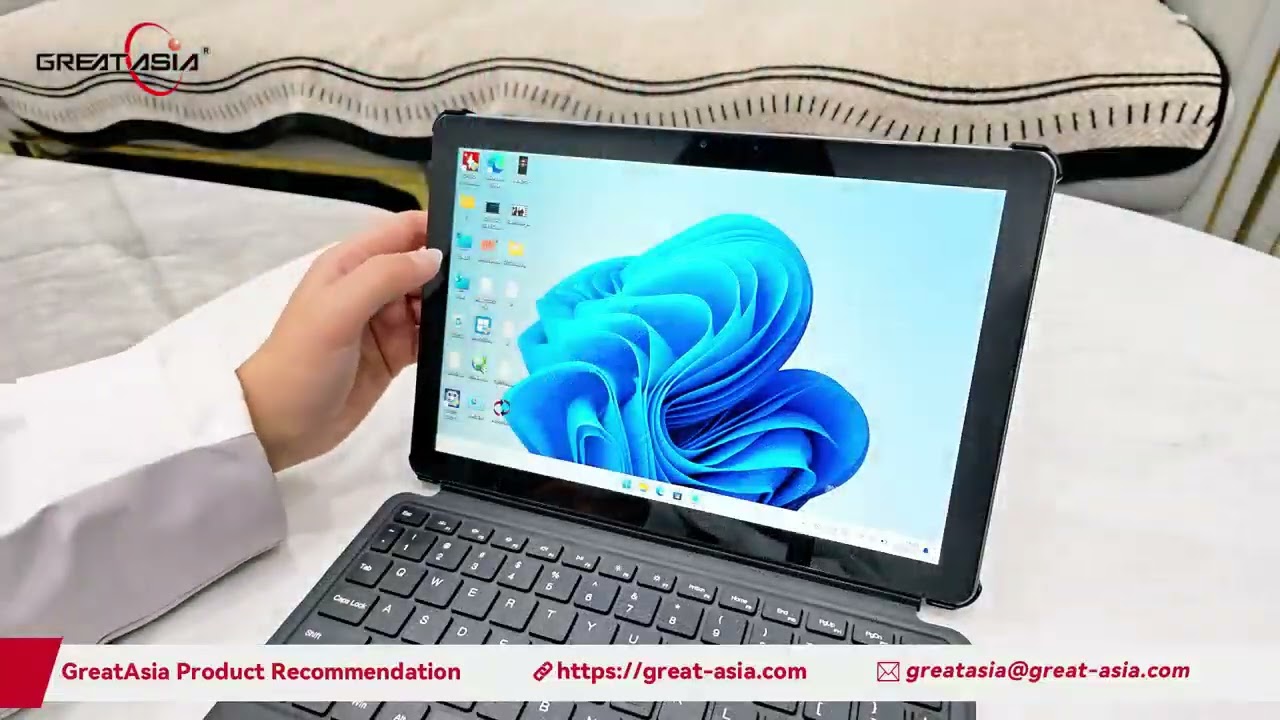 TK-E100W 2-in-1 Portable Windows Tablet PC | Intel N100, Detachable Keyboard, Mini HDMI