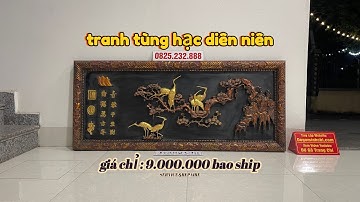 báo giá bức tranh tùng hạc diên niên sơn thiếp vàng