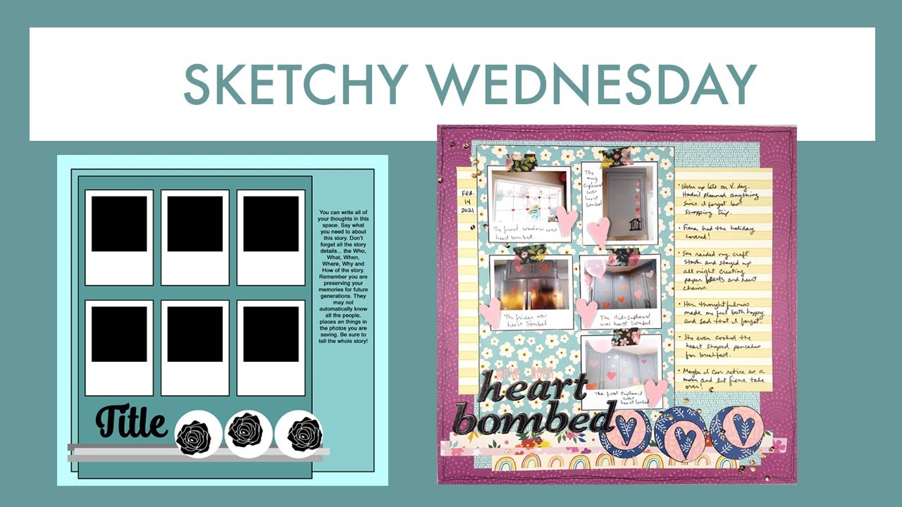 FREE scrapbook sketch download + printing tips