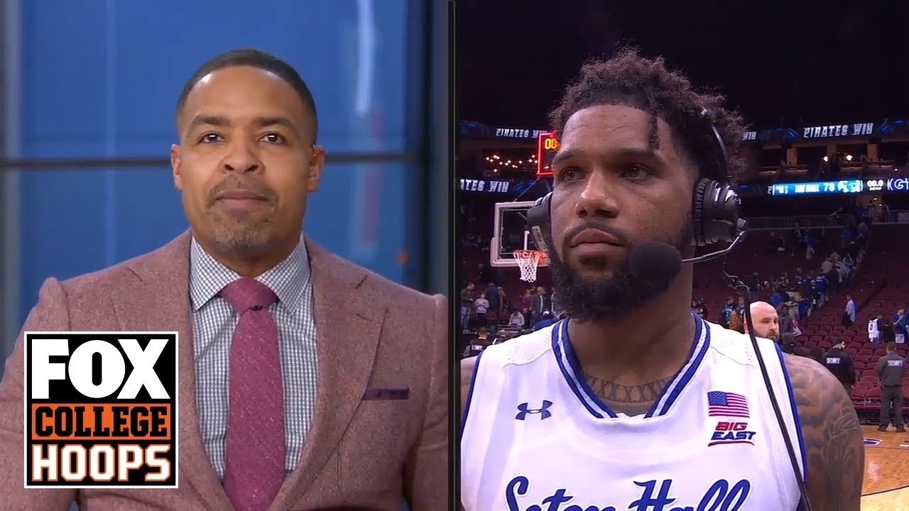 Myles Powell chats with Steve Lavin & Andy Katz after Seton Hall's big win | FOX COLLEGE HOOPS