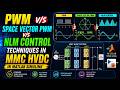 PWM v/s Space vector PWM v/s NLM control techniques in MMC HVDC in matlab simulink