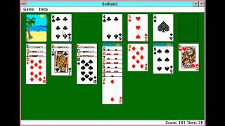 Solitaire Speedrun for Windows 95 and 98 Standard Draw 1 in 78 Seconds Best Time Run Only