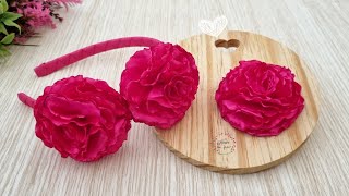 Flor de Tecido/ Sem máquina, Sem molde Jaqueline Kelle #diy #flores #florfácil #flordetecido #flor