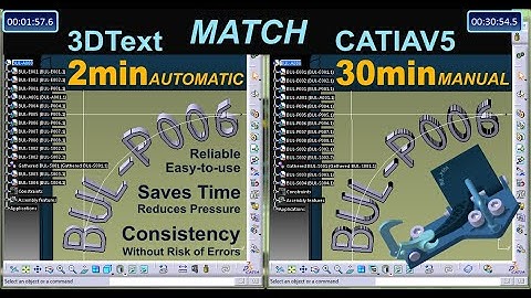 3D Text in CATIA V5 – Manual vs Automatic (Time, Quality & Tree Comparison)