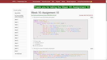 NPTEL Programming in Java Week 10 Assignment answers | July 2024