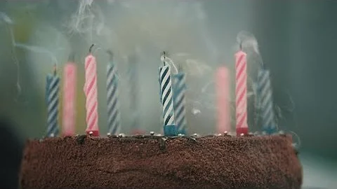 Blowing Candles on Birthday Cake in Slow Motion | Stock Footage - Videohive