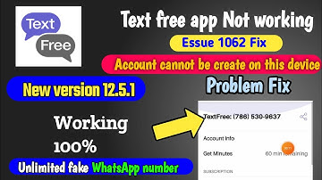 Fake WhatsApp number | text free app Error 1062 | Text free account cannot be create on this device