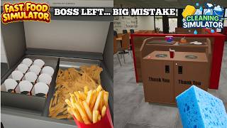 Fast Food Simulator + Cleaning Simulator | The Boss Took the Day Off...So EVERYTHING Fell Apart! 🍟🧽 screenshot 2