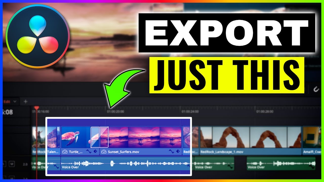 Export Part of a Timeline in Davinci Resolve - YouTube