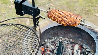 Rotisserie Pork Loin on the Breeo Firepit