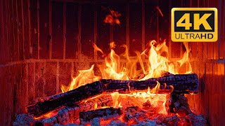 Relaxing Fireplace Burning 4K 🔥Crackling Fire Sounds 10 Hours | Sleep, Relax, Study, Stress Relief