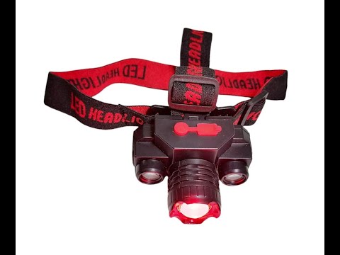Налобний акумуляторний ліхтарик BL 1805 RED 18650 usb charge, видео 1