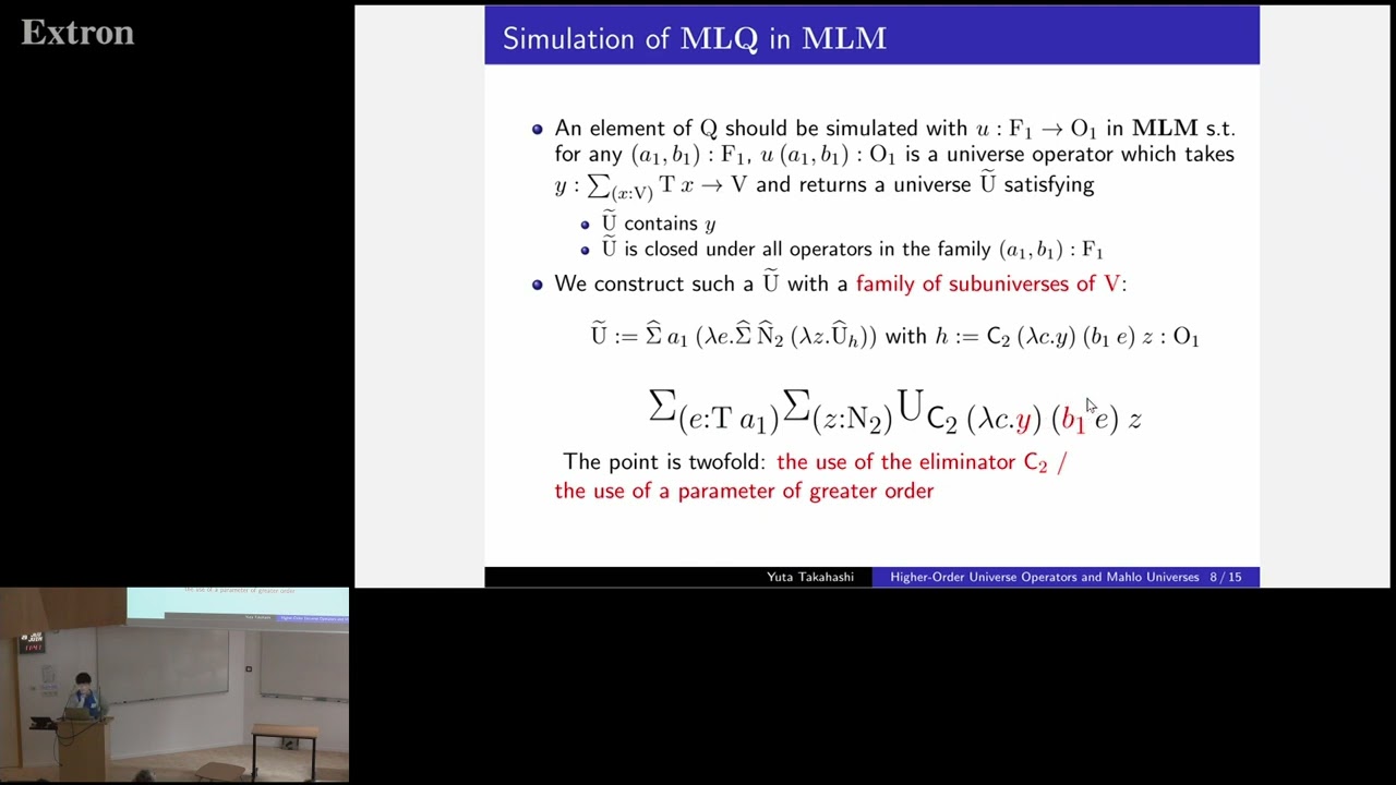 Higher Order Universe Operators in Martin-Löf Type Theory with One Mahlo Universe - Yuta Takahashi