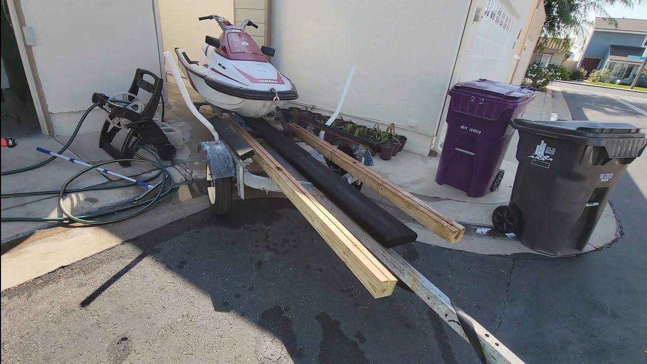 LifeHack how to transfer a jetski from cart to trailer with use of