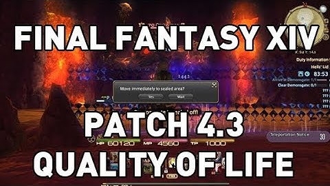 FFXIV: Patch 4.3 Upcoming Quality of Life Updates