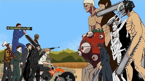 Chainsaw Titan VS Darkness Devil, Reiner Braun- Drawing Cartoon2.