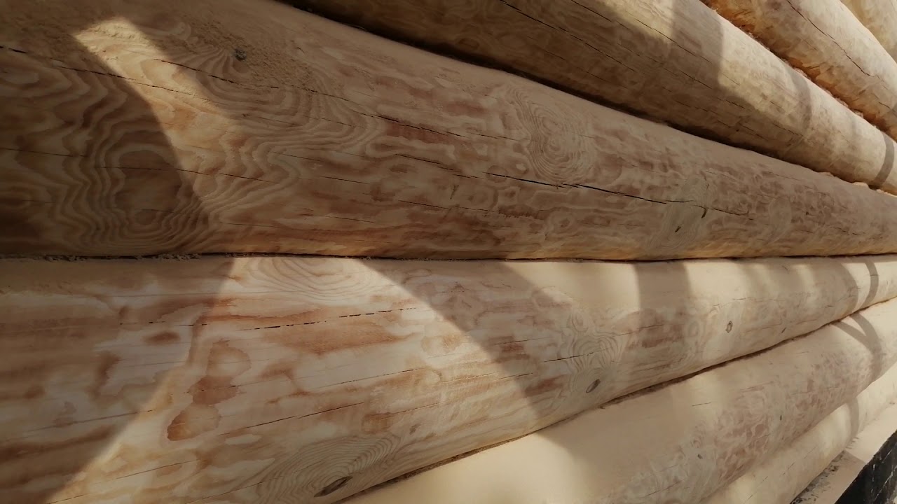 Шлифовка рубленного дома. - YouTube