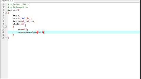 Decimal to binary conversion C Program