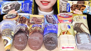 ASMR JOYDAY CHOCOLATE ICE CREAM - JOYDAY CRUNCHY CHOCO LAVA, TWIST CONE, DOLCE CREME, SANDWICH