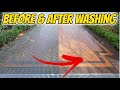 Pressure washing clay block paving