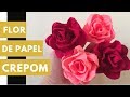 Flor de Papel Crepom - Como fazer ROSA de papel