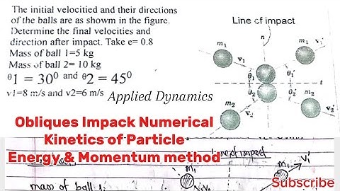 Oblique impact numerical Applied Dynamics  Kinetics of particle|Purbanchal University TU KU PoU