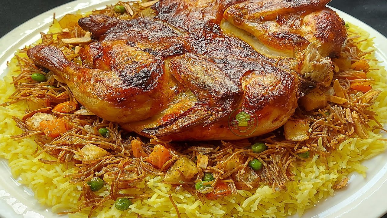دجاج مشوي على تمن برياني