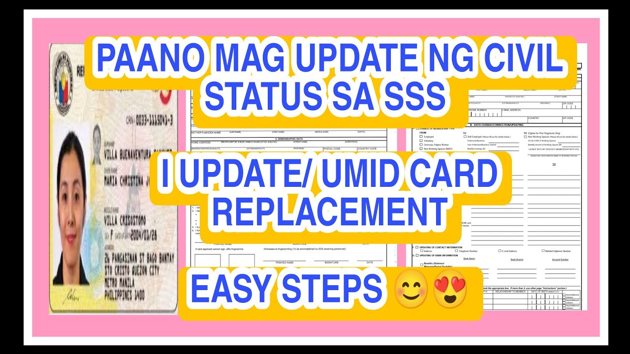 PAANO MAG UPDATE NG CIVIL STATUS SA SSS I UPDATE UMID CARD REPLACEMENT paano-mag-update-ng-civil-status-sa-sss-i-update-umid-card-replacement
