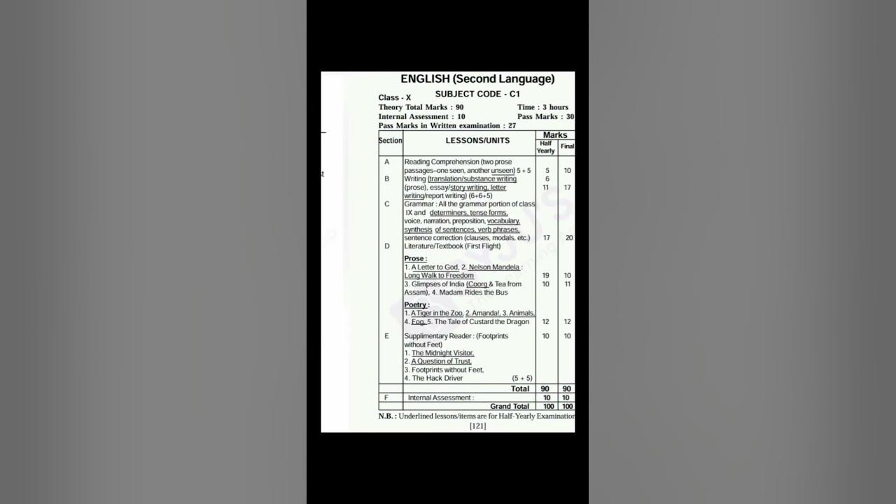 SEBA  Class 10 english half yearly exam syllabus #seba #class10 #class10english #assam #assamboard