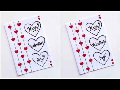 Easy &amp; Beautiful white paper Handmade Happy Valentine&#39;s Day Card making 2023|DIY Love Greeting Card