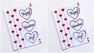 Easy & Beautiful white paper Handmade Happy Valentine's Day Card making 2023|DIY Love Greeting Card